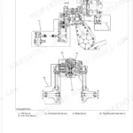 Kubota GZD21 transaxle structure diagram showing PTO, hydrostatic transmission, brake, and final reduction gear sections.