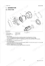 Kubota J106-STD to J324-STD generator exploded view showing stator, rotor, AVR, and brush holder assembly components.