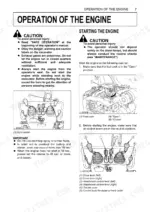 kubota-k008-3-excavator-operator-manual-ra028-8222-2-operations-26.webp Kubota K008-3 engine starting procedure, fuel cock diagram, and operator control lever identification guide.