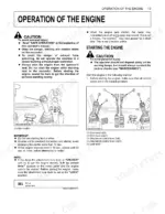 Kubota KX080-3 engine operation manual showing starting procedures, horn switch, and control lever diagrams.