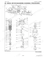 Kubota KX080-4 hydraulic swivel motor exploded view diagram showing disassembly and assembly component parts.