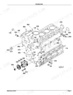 Kubota KX101 exploded view diagram of the engine crankcase assembly, including oil pump and cylinder block components.