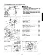 kubota-kx121-3-kx161-3-angle-dozer-service-manual-97899-60550-exploded-view-5.webp Kubota KX121-3, KX161-3 lubrication point diagrams for boom, arm, bucket, and angle dozer components with index list.