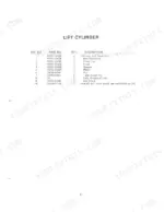 Kubota L1720 LOADER parts list table for lift cylinder components including rod, piston, seal kit, and grease zerk.