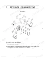 Kubota L1720 LOADER external hydraulic pump disassembly exploded view diagram and removal procedure steps.