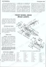 kubota-l175-to-l260-tractor-shop-manual-exploded-view-6.webp Kubota L175, L210, L225, L225DT, L260 shop manual exploded view of front-wheel drive axle and steering gear procedures.