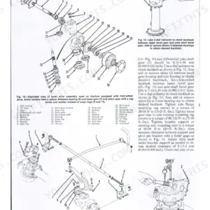 Kubota L185, L235, L245, L275, L285, L295, L305, L345, L355 front-wheel drive exploded view, steering linkage, and backlash specs.