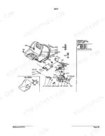 Kubota L185F exploded view diagram of the tractor seat assembly, including mounting brackets, springs, and hardware.