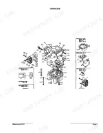 Kubota L185F exploded view diagram of the engine crankcase assembly with numbered component parts list.