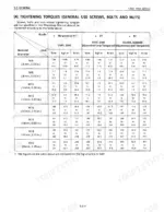 Kubota L2050 service manual table for general tightening torques of screws, bolts, and nuts by grade and diameter.