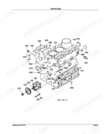 kubota-l2350dt-tractor-parts-catalog-engine-parts-7.webp Kubota L2350DT exploded view diagram of the engine crankcase assembly with numbered component parts.