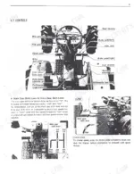 Kubota L245, L245DT tractor controls diagram showing gear shift levers, pedals, and throttle operation instructions.