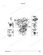 Kubota L245DT exploded view diagram of the engine crankcase, oil pan, and associated internal components.