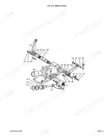Kubota L245F exploded view diagram of the O/P lift arm system showing hydraulic cylinder, piston, and linkage parts.