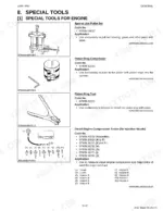 kubota-l2501-tractor-workshop-manual-9y111-11210-exploded-view-52.webp Kubota L2501 engine special tools list including puller, piston ring compressor, ring tool, and compression tester.