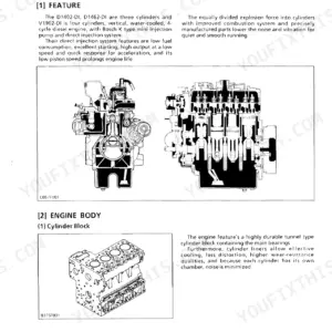 Kubota L2650WET, L2950WET, L3450WET, L3650WET, L3650GST engine cross-section diagrams and cylinder block illustration.