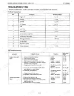 Kubota L2650WET, L2950WET, L3450WET, L3650WET, L3650GST engine troubleshooting table for starting issues and basic inspection.