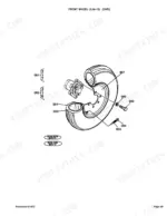 Kubota L275 exploded view diagram of 2WD front wheel assembly, including tire, rim, hub, and mounting hardware.