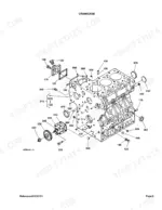 kubota-l2800dt-hst-tractor-parts-catalog-engine-parts-8.webp Kubota L2800DT/HST exploded view diagram of the engine crankcase, oil pump, and associated plugs and seals.