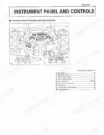 Kubota L2900, L3300, L3600, L4200 diagram of instrument panel, switches, and hand controls with numbered key.