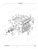 kubota-l3300dt-gst-tractor-parts-catalog-engine-parts-7.webp Kubota L3300DT-GST exploded view diagram of the engine crankcase assembly with oil pump and numbered components.