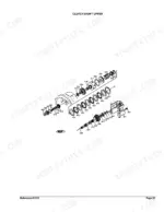 Kubota L355SS exploded view diagram of the upper clutch shaft assembly with numbered components.