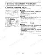 Kubota L39, TL1000, BT1000 service manual page showing transmission fluid draining, filling procedures, and capacity table.