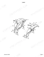 Kubota L4150DT exploded view diagram of left and right fender assembly components with numbered hardware parts.