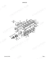 Kubota L4150DT crankcase exploded view diagram showing engine block, oil pump, and associated hardware components.