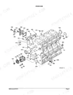 kubota-l4400dt-tractor-parts-catalog-engine-parts-7.webp Kubota L4400DT exploded view diagram of the engine crankcase assembly and oil pump components.