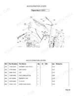 kubota-l4400h-tractor-parts-catalog-controls-53.webp Kubota L4400H exploded view diagram and parts list for the accelerator lever assembly and hand throttle components.