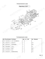 kubota-l4400h-tractor-parts-catalog-drivetrain-parts-116.webp Kubota L4400H transmission case exploded view diagram and parts list with reference numbers and part names.