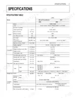 Kubota L4701 tractor specification table covering engine, capacities, dimensions, weight, and traveling system data.