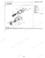 kubota-l48-to-tl1150sg-tractor-front-loader-backhoe-workshop-manual-97897-12612-wiring-365.webp Kubota L48, TL1150, BT1100, TL1150SG starter motor exploded view diagram showing armature, yoke, and magnet switch components.