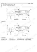 Kubota LA181, LA211 hydraulic circuit diagrams showing boom and bucket control valves, cylinders, and valve assembly.