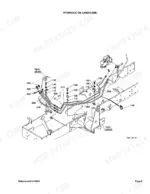 Kubota LA210 exploded view diagram of hydraulic oil lines, fittings, and mounting hardware on the tractor frame.