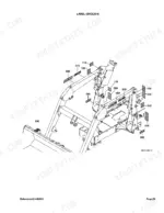 Kubota LA210 loader exploded view diagram showing placement of safety and identification labels.