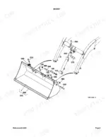 kubota-la240-loader-parts-catalog-attachments-parts-8.webp Kubota LA240 exploded view diagram of loader bucket assembly, pins, bolts, and mounting hardware components.
