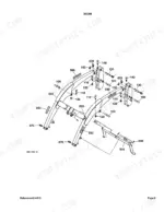 kubota-la240-loader-parts-catalog-boom-parts-6.webp Kubota LA240 exploded view diagram of the loader boom assembly, including pins, bolts, and stand components.