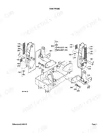 kubota-la240-loader-parts-catalog-chassis-parts-4.webp Kubota LA240 exploded view diagram of the main frame assembly, showing mounting brackets, pins, bolts, and hardware.