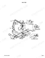 Kubota LA300 exploded view diagram of the main frame assembly, including HST, RC54-B, and RC60-72H mower deck components.