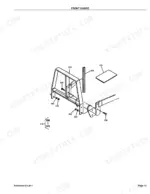 Kubota LA301, LA351 exploded view diagram of the front guard assembly, showing mounting hardware, trim, and plate components.