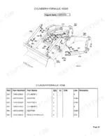 Kubota LA364 exploded view diagram and parts list for cylinder and hydraulic hose assembly components.