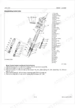 Kubota LA403 exploded view of control valve disassembly, including boom and bucket spool components and removal procedures.