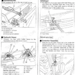 Kubota LA482, LA682 installation procedures for connecting bar, hydraulic hoses, and controller assembly.