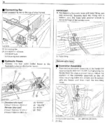 Kubota LA482, LA682 installation procedures for connecting bar, hydraulic hoses, and controller assembly.