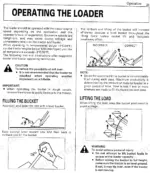 Kubota LA482, LA682 loader operation guide, bucket filling techniques, lifting procedures, and safety warnings.