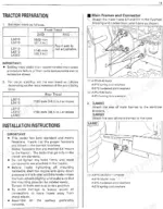 Kubota LA482, LA682 tractor preparation, front and rear tread tables, and main frame installation diagrams with bolt specifications.