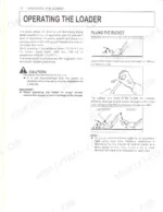 kubota-la513-la723-la853-front-loader-operator-manual-operations-20.webp Kubota LA513, LA723, LA853 loader operating instructions, bucket filling techniques, and safety precautions.