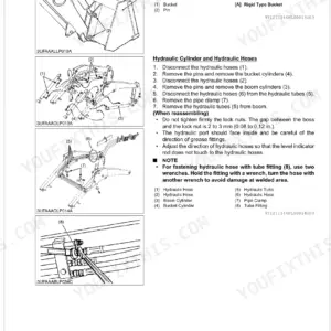 Kubota LA534A-AU service manual: bucket, boom, and hydraulic cylinder disassembly and assembly procedures.
